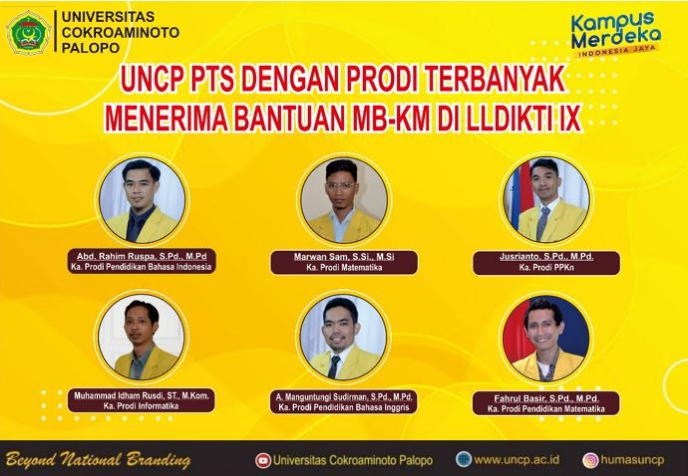 Berdaya Saing Nasional, UNCP Palopo Prodi Terbanyak Penerima Bantuan MB-KM di LLDIKTI Wilayah IX